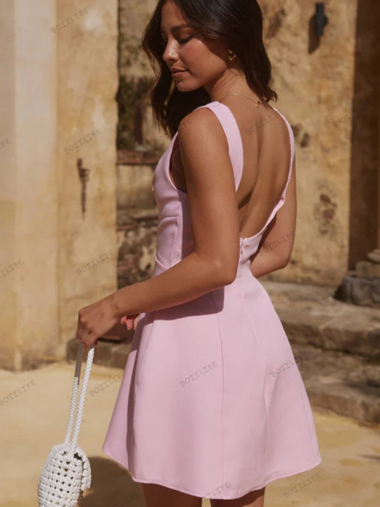 Women's High Neck Backless Bodycon Skirt Newgew Dresses