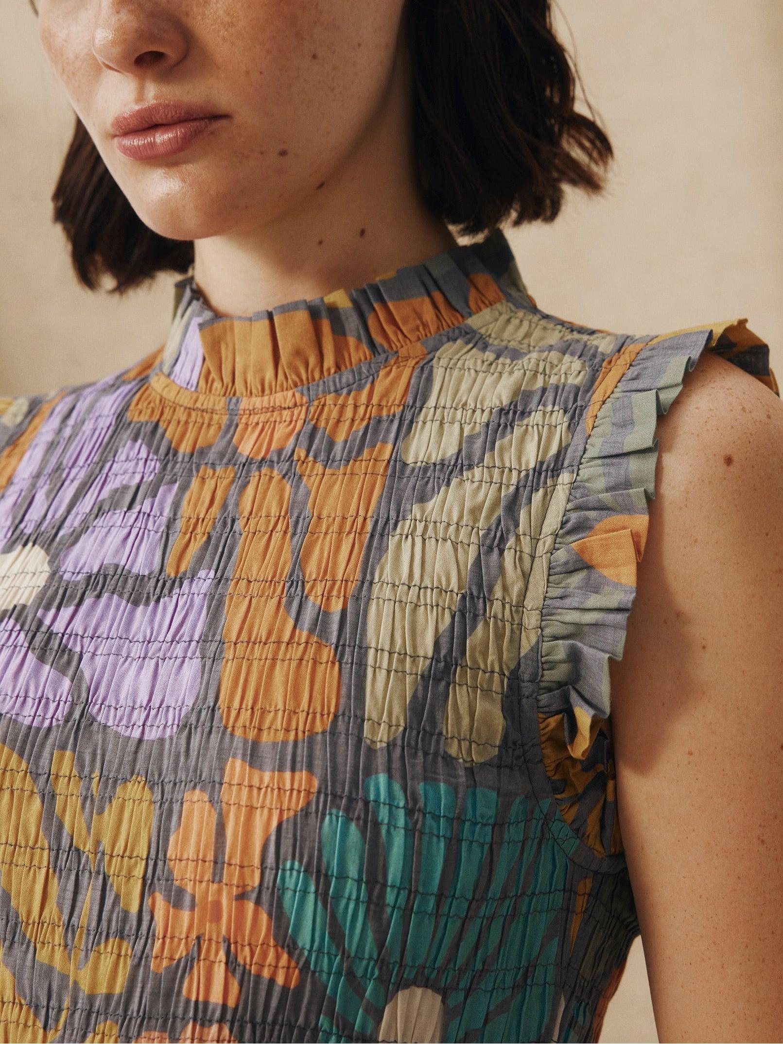 Multicolor Botanical Print Midi Dress Newgew Dresses