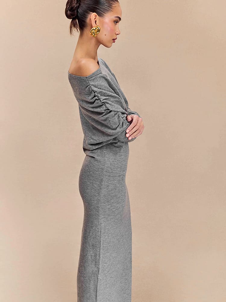 Asymmetric Neckline Maxi Dress Newgew Dresses