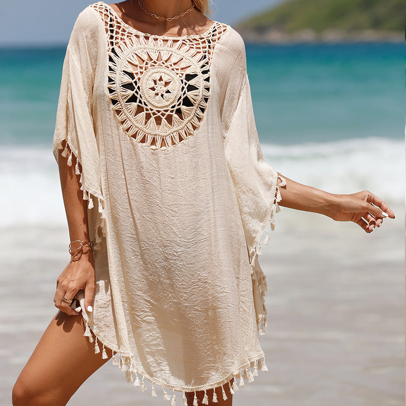 Barefoot Dreams: Beach Sun Protection Cover-Up In Pearl Newgew Dresses