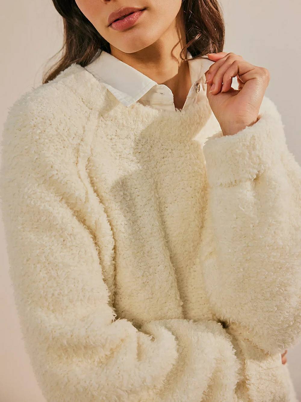 Lace Flowy Mini Dress & Teddy Sweater Newgew Dresses