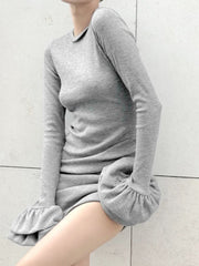 Double Bell Sleeve Mini Dress Newgew Dresses