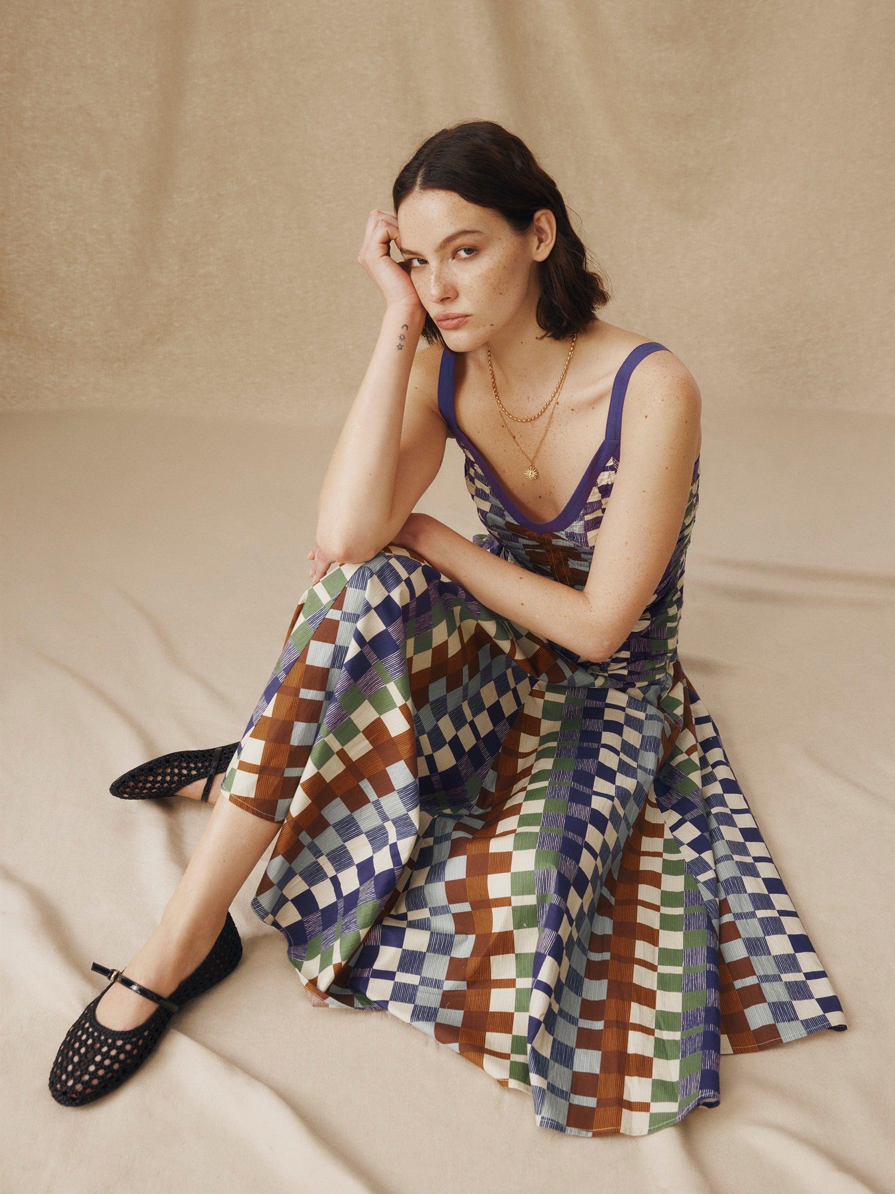 Algodonian Geometry Midi Dress Newgew Dresses