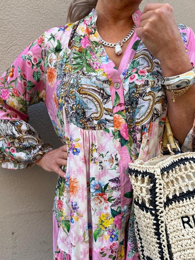 Marsell Maxi Dress Flower Pink Newgew Dresses