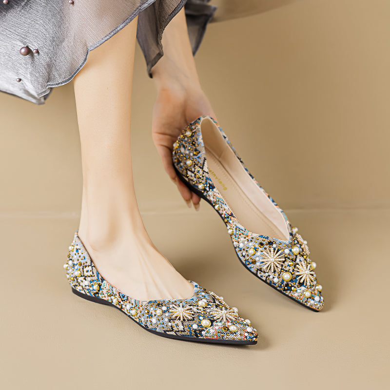 Women Fashion Crystal Casual Flats Shoes Newgew Shoes