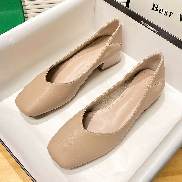 Women Fashion Solid Cowhide Pumps Dress Shoes Newgew Shoes