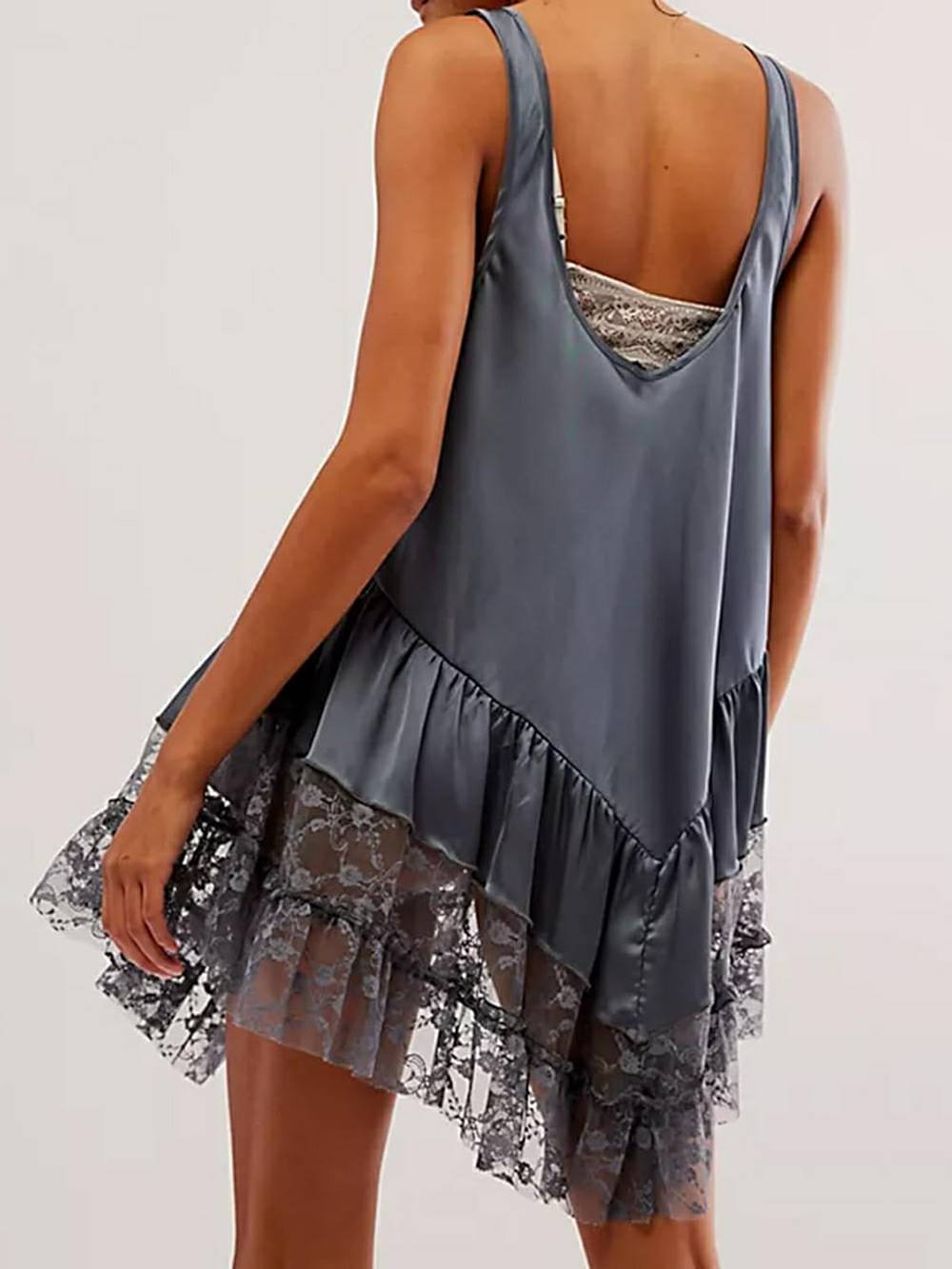 Lace Flowy Mini Dress & Teddy Sweater Newgew Dresses