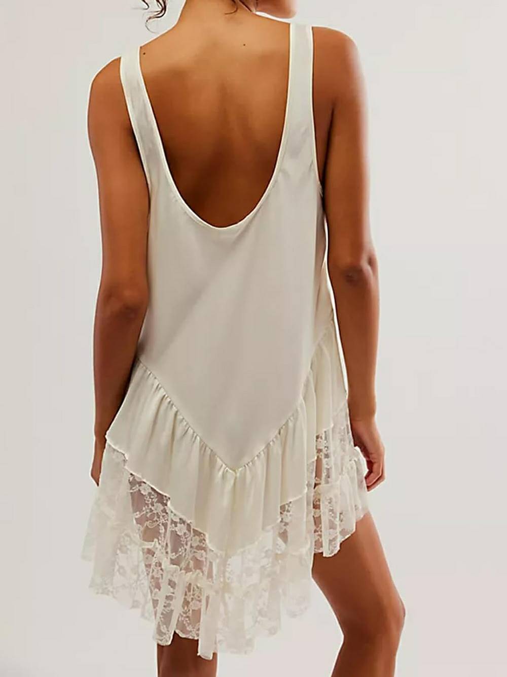Lace Flowy Mini Dress & Teddy Sweater Newgew Dresses