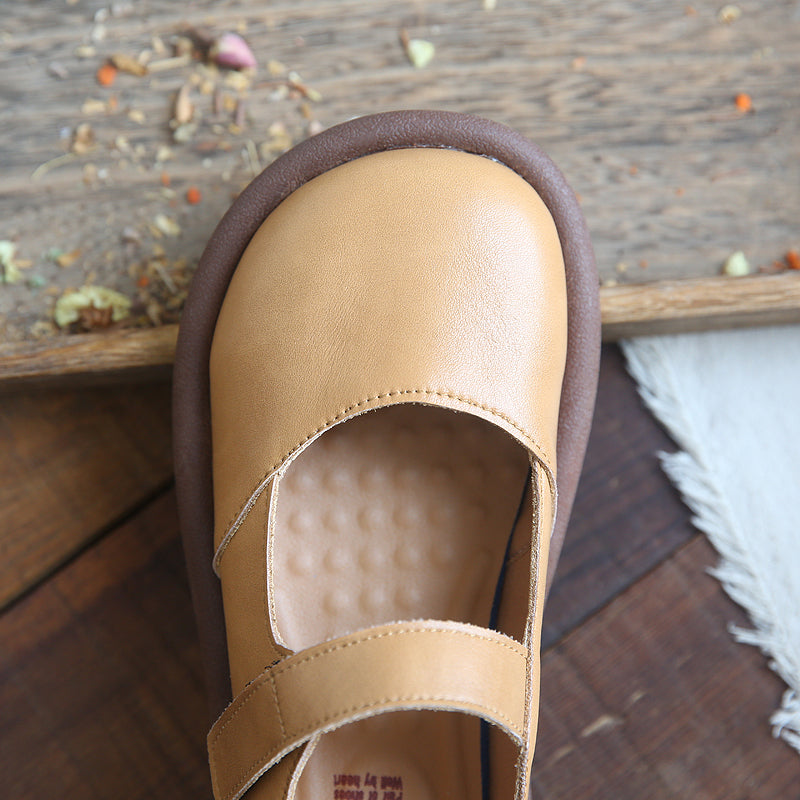 Women Retro Minimalist Leather Flat Causal Shoes Newgew Shoes
