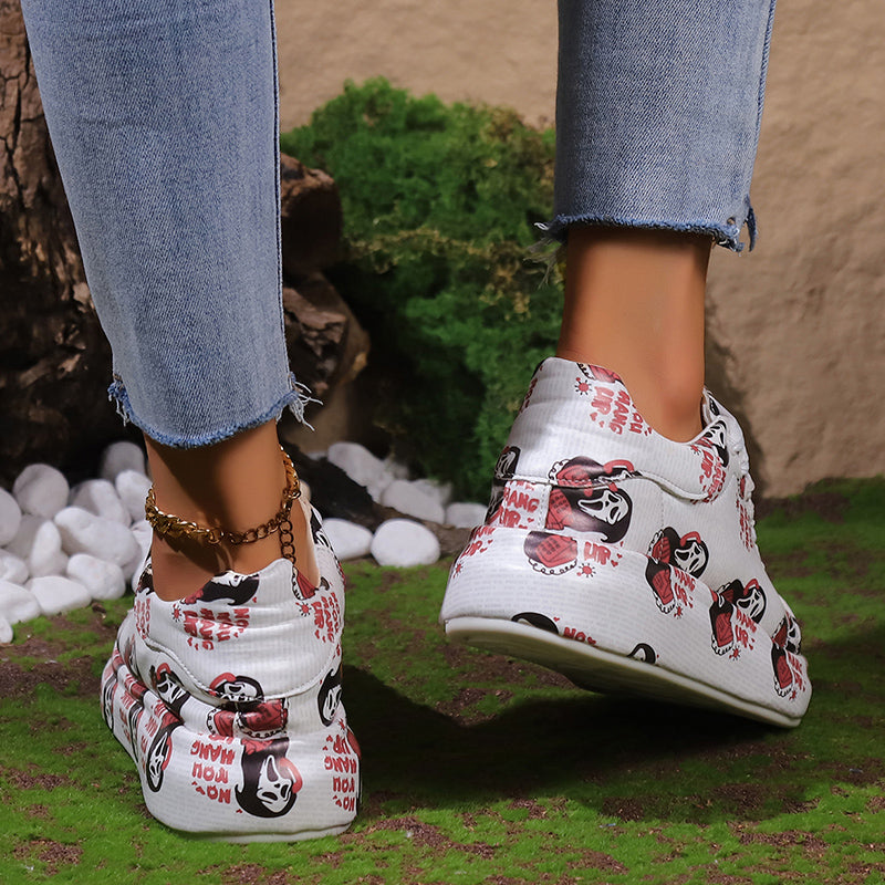 Casual Frenulum Printing Round Comfortable Out Door Shoes NewGew