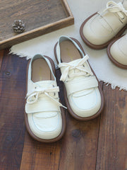 Women Retro Leather Flat Soft Casual Shoes Newgew Shoes