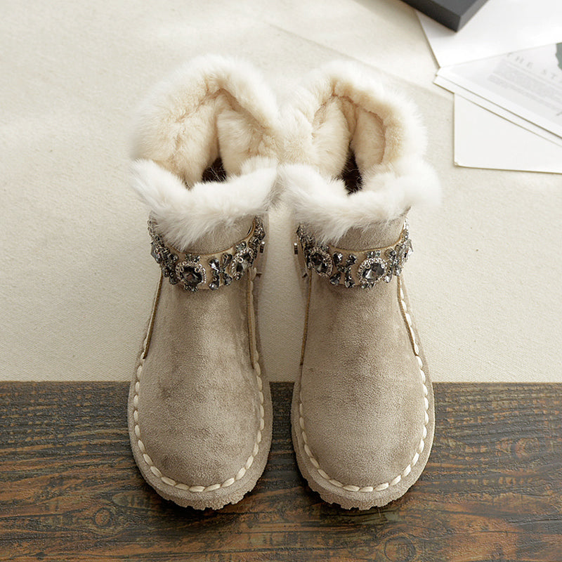 Women Casual Fashion Furred Flat Snow Boots Newgew Shoes