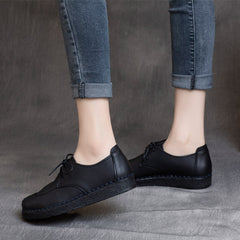 Women Autumn Retro Leather Handmade Casual Shoes Newgew Shoes