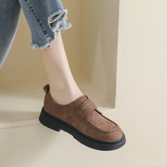 Women Retro Suede Minimalist Velcro Tape Casual Shoes Newgew Shoes