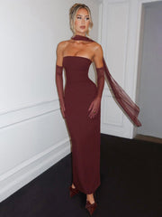 Strapless Lace Trim Dress Set Newgew Dresses