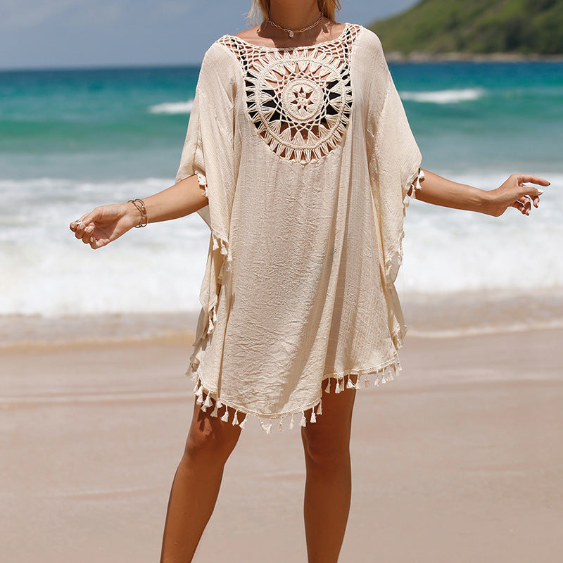 Barefoot Dreams: Beach Sun Protection Cover-Up In Pearl Newgew Dresses