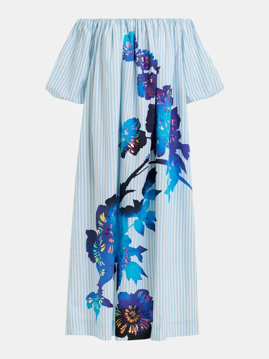 Striped Off The Shoulder Maxi Dress Newgew Dresses