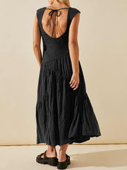Square Neck Patchwork Boho Maxi Dress Newgew Dresses