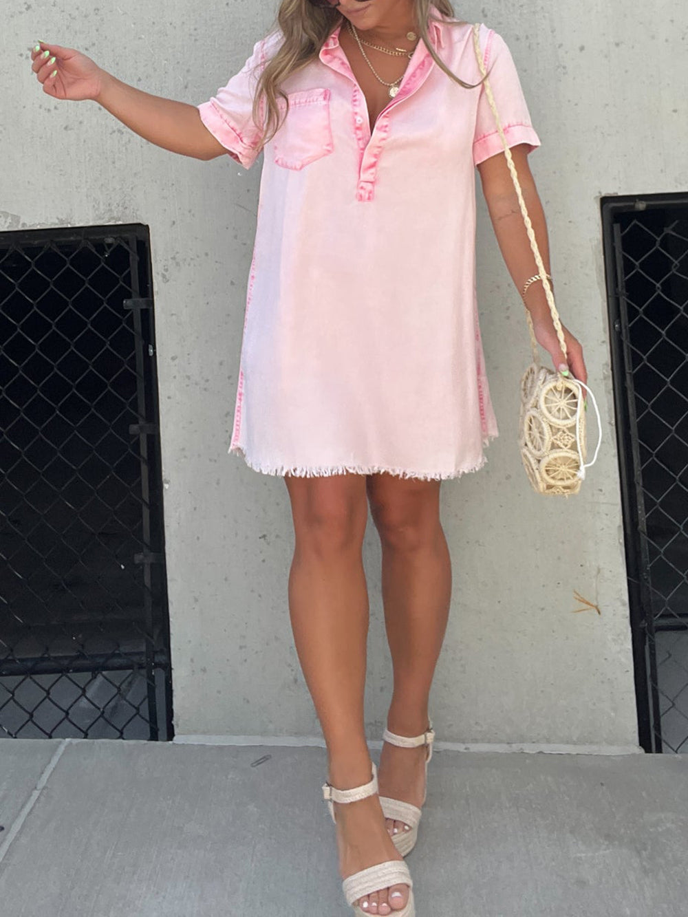 Happy Endings Tencel Shirt Dress Pink Newgew Dresses