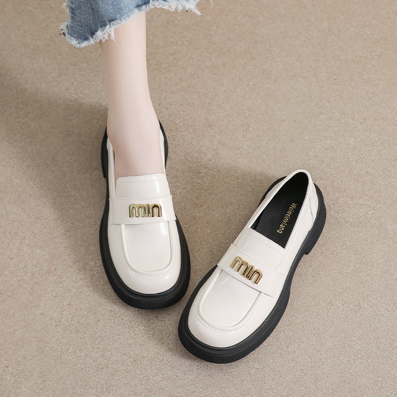 Women Retro Casual Metal Soft Loafers Newgew Shoes