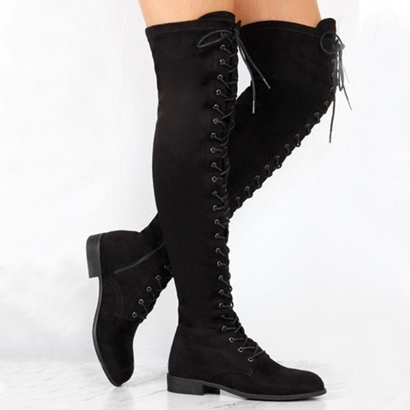 Round Toe Strap Fashion Leather Boots NewGew