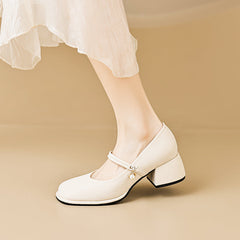 Women Soft Minimalist Casual Chunky Heel Pumps Newgew Shoes