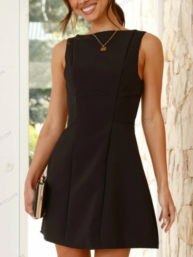 Women's High Neck Backless Bodycon Skirt Newgew Dresses