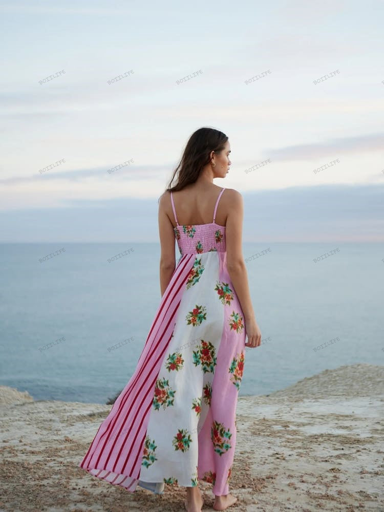 Graffiti Print Sleeveless A-Line Maxi Dress Newgew Dresses