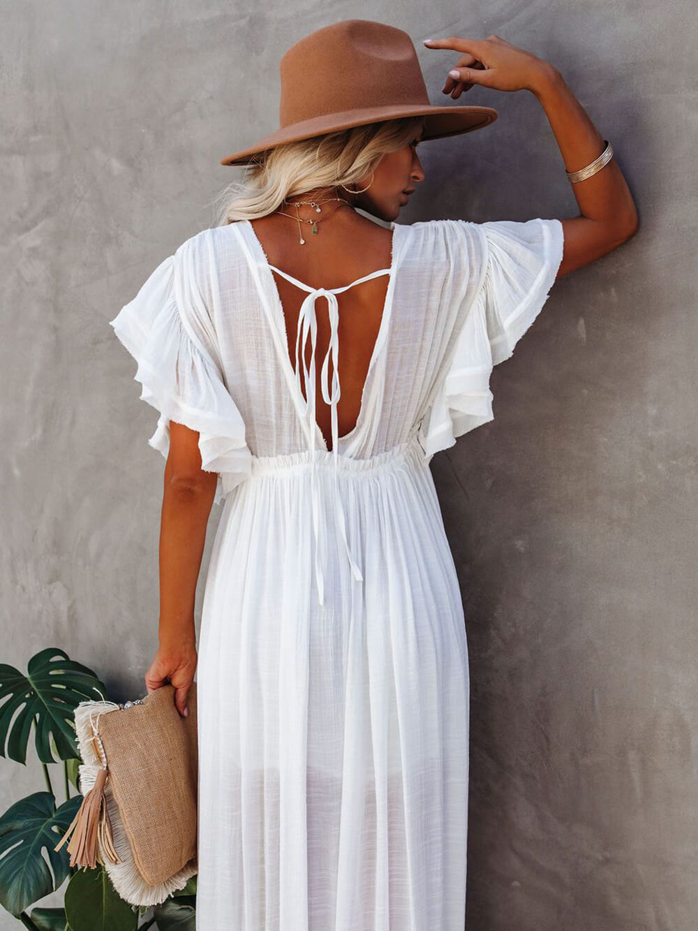 Button Cotton Linen Perfect Beach Boho Maxi Dress Newgew Dresses