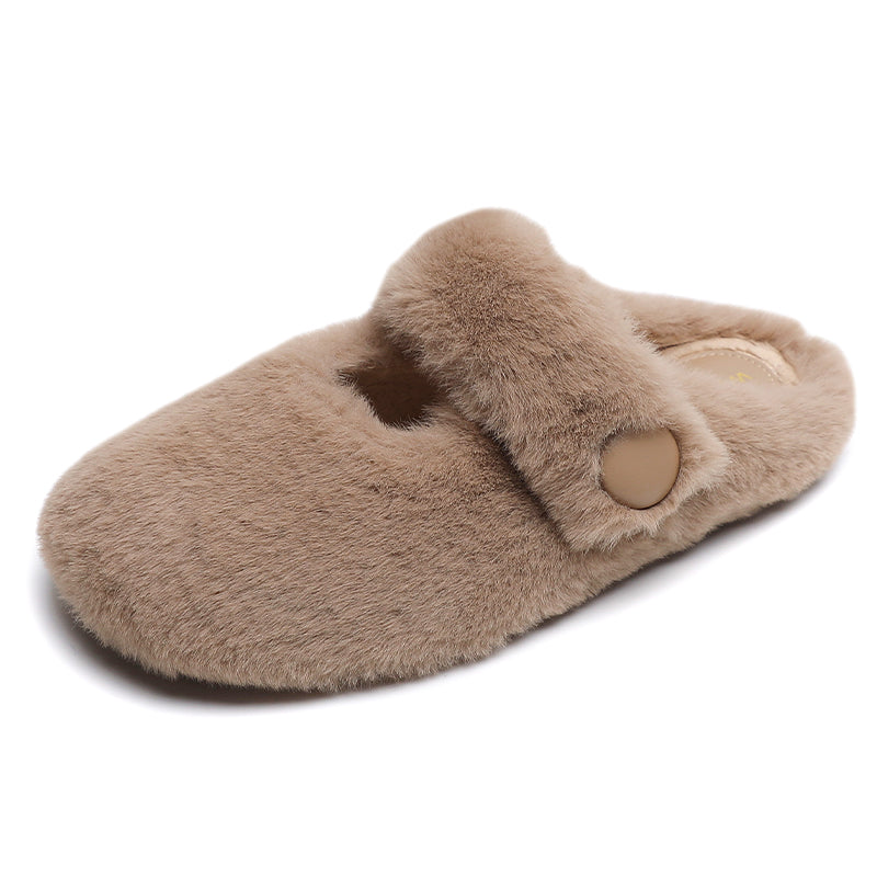 Women Minimalist Soft Fur Flat Casual Slippers Newgew Shoes