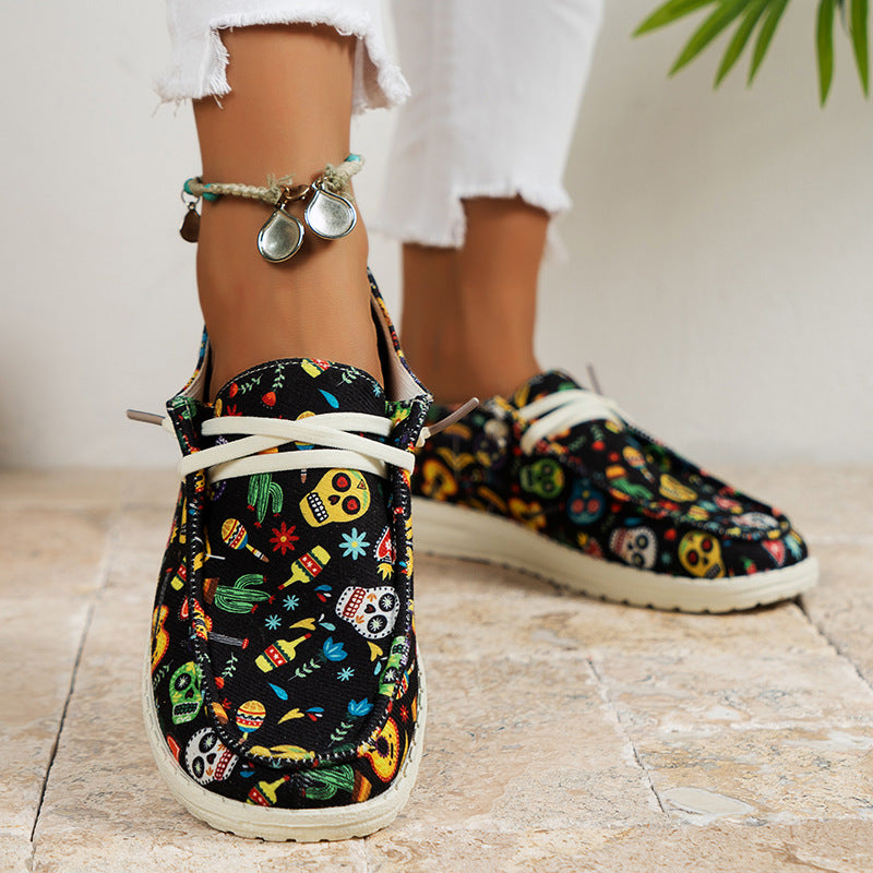 Casual Patchwork Printing Round Comfortable Shoes NewGew