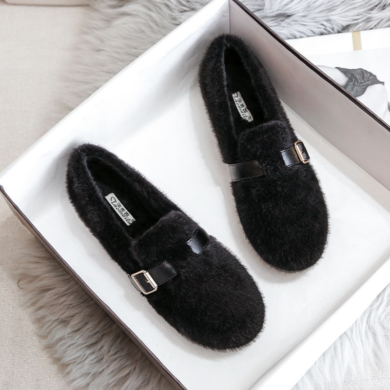 Women Casual Fashion Minimalist Soft Furred Casual Shoes Newgew Shoes