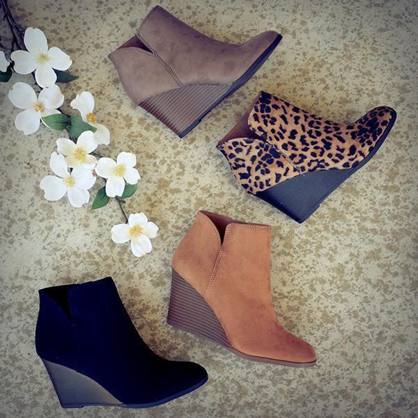 Side Slit Wedge Booties NewGew