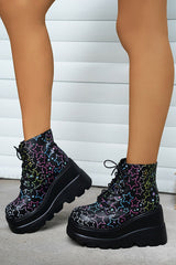 Casual Thick Sole Five-pointed Star Printed Short Boots NewGew