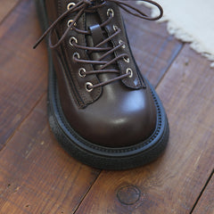 Women Retro Round Head Thick Soled Casual Shoes Newgew Shoes