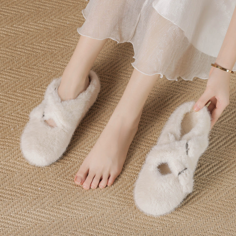 Women Minimalist Soft Winter Fur Slippers Newgew Shoes