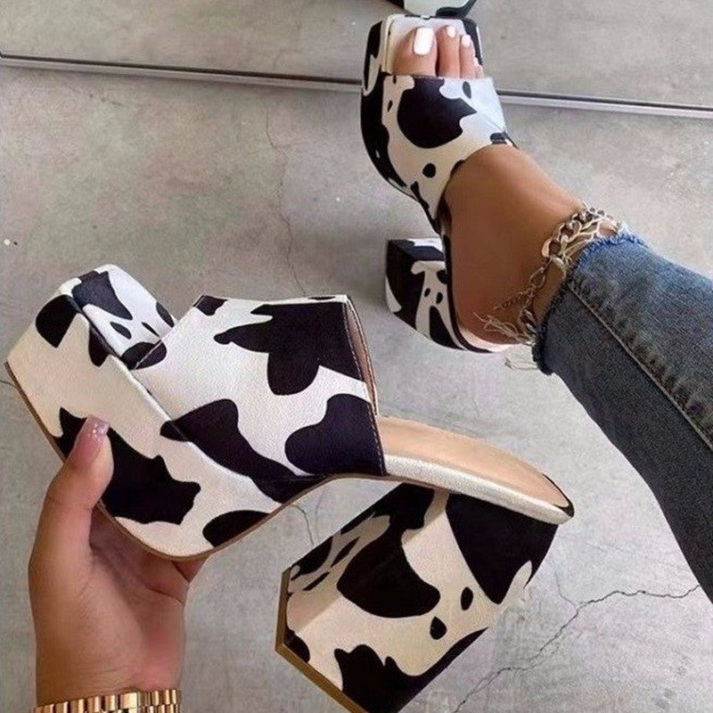 Casual Patchwork Square Wedges Shoes NewGew