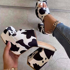 Casual Patchwork Square Wedges Shoes NewGew