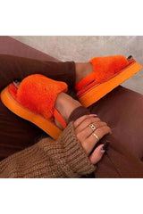 Fashion All-match Furry Platform Slippers NewGew