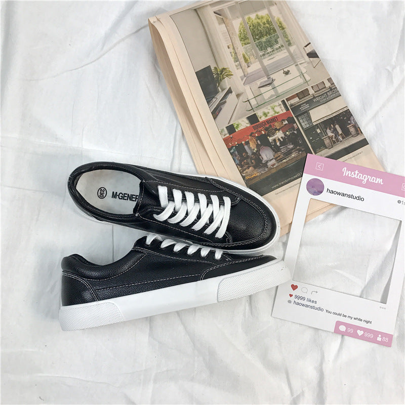 Women's Fan Street Shooting Pure White Spring Canvas Shoes Newgew
