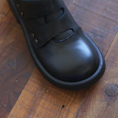 Women Retro Cowhide Leather Casual Shoes Newgew Shoes