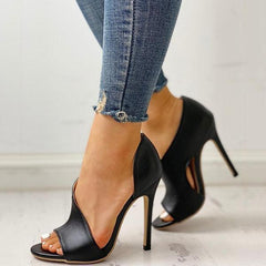 Cutout Peep Toe Thin Heeled Heels NewGew