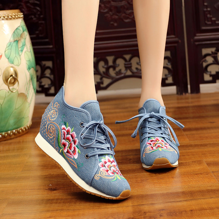 Autumn Beyond Sports Flat Bottom Embroidery Cloth Ethnic Canvas Shoes Newgew