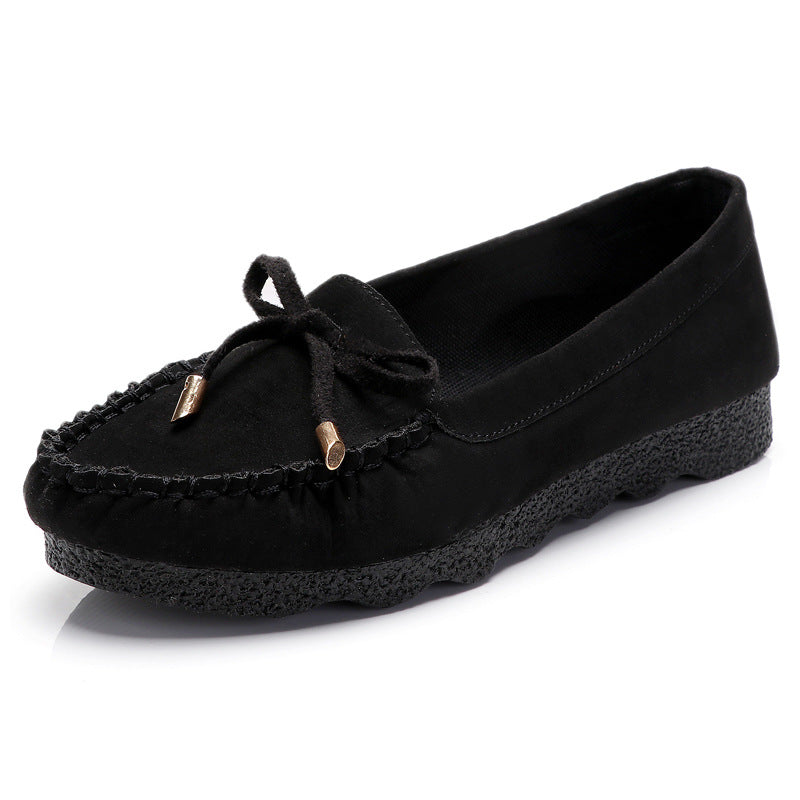Women's Cloth Flat Bow Mother Soft Canvas Shoes Newgew