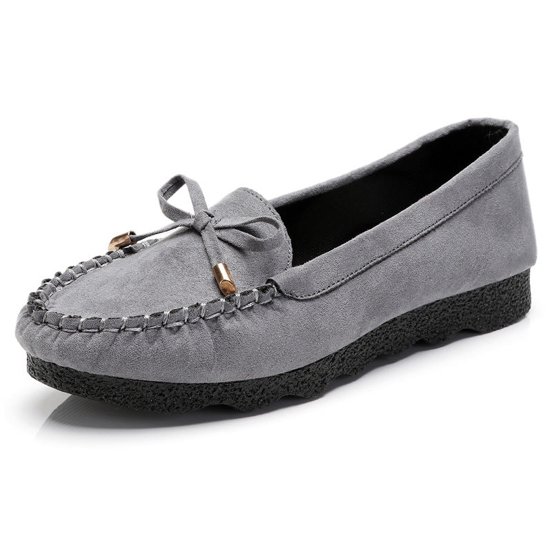 Women's Cloth Flat Bow Mother Soft Canvas Shoes Newgew