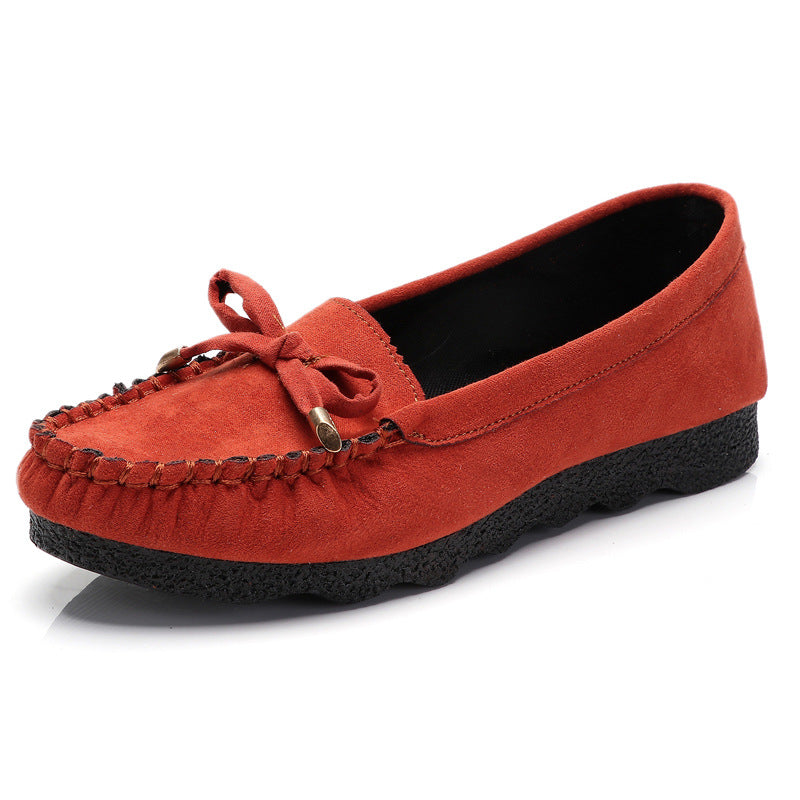 Women's Cloth Flat Bow Mother Soft Canvas Shoes Newgew