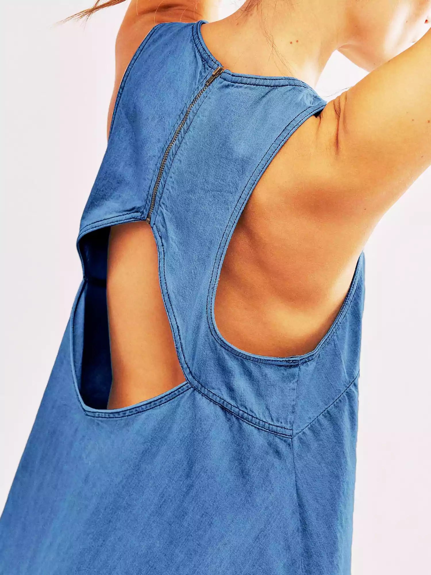Sunset Stroll Denim Mini Dress Newgew Dresses