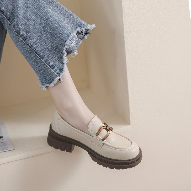 Women Fashion Minimalist Chunky Sole Casual Loafers Newgew Shoes