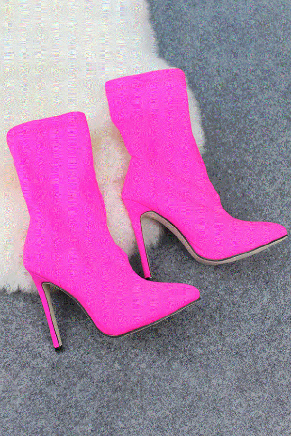 Sexy Stretch Mesh Solid Color Pointed Toe High Heel Boots NewGew