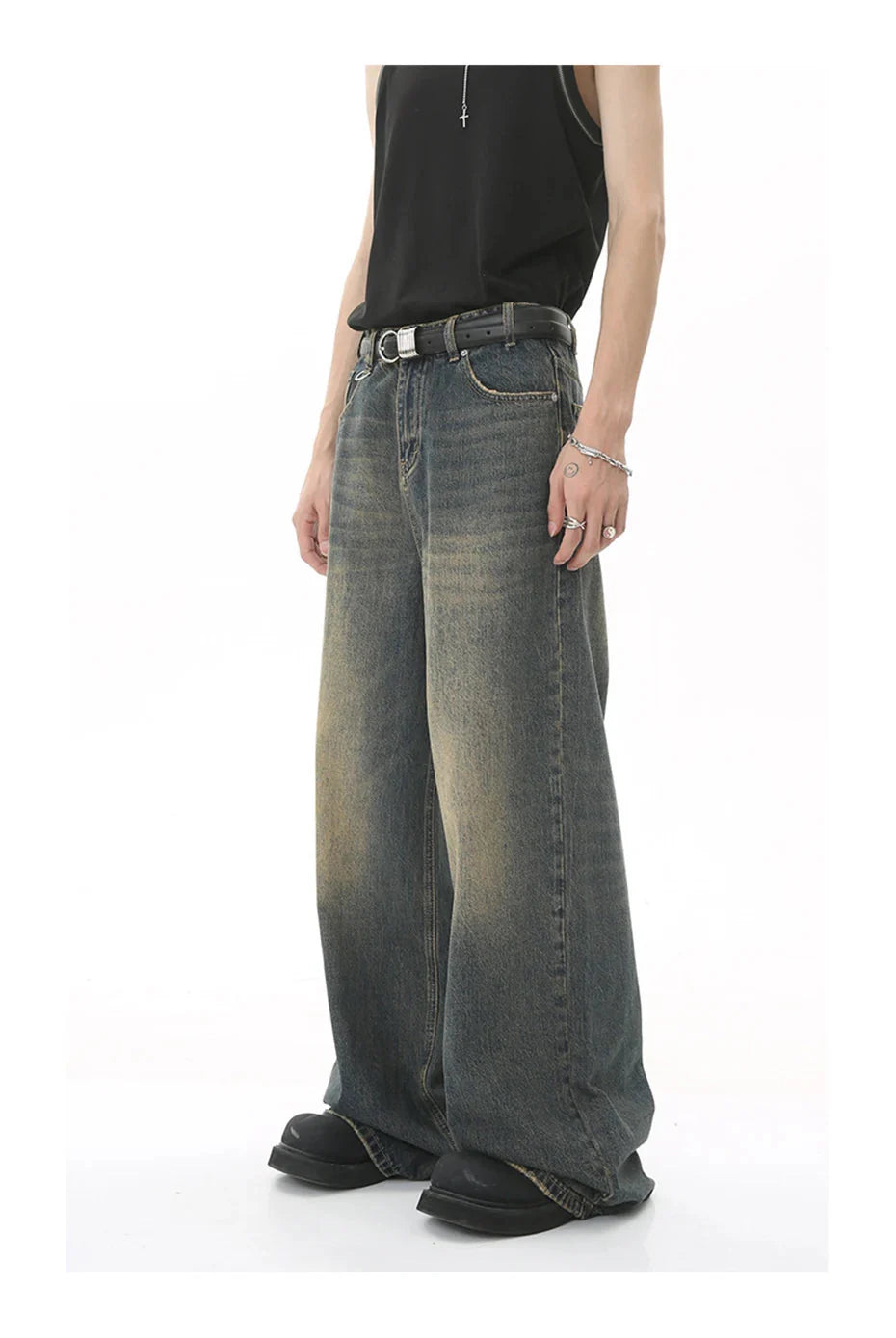 90's Wash Baggy Jeans Newgew